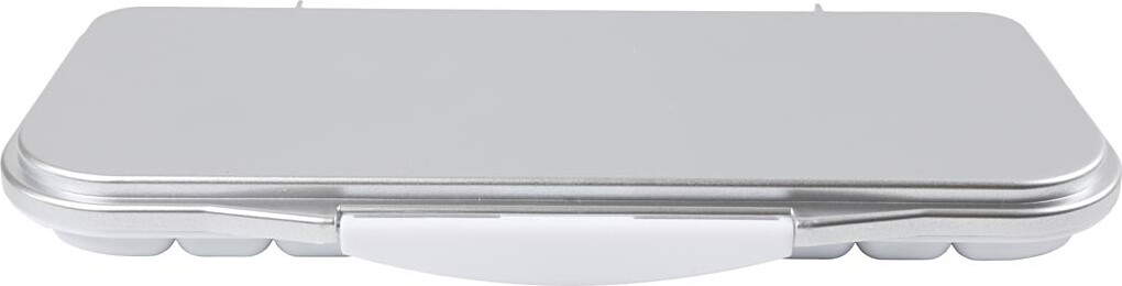 Malerpalette Med Låg - Str 27X12 7X2 3 Cm - Sølv - Hvid - 1 Stk
