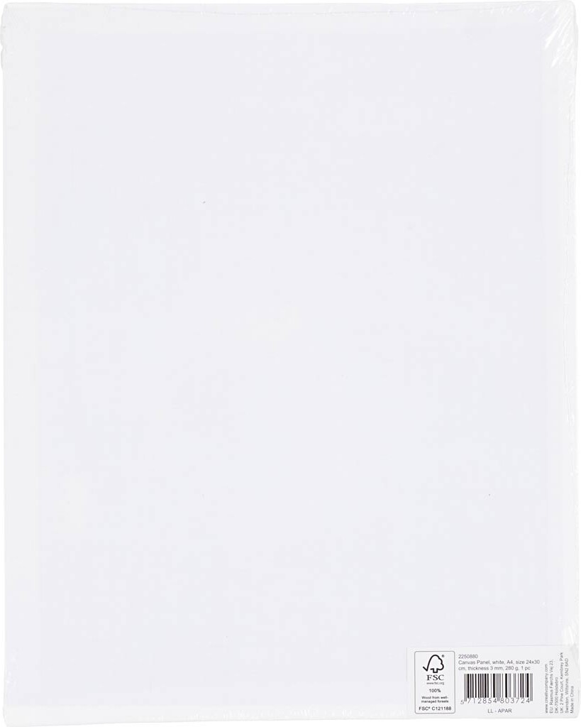 Malerplade - Str 24X30 Cm - Tykkelse 3 Mm - 280 G - Hvid - 1 Stk