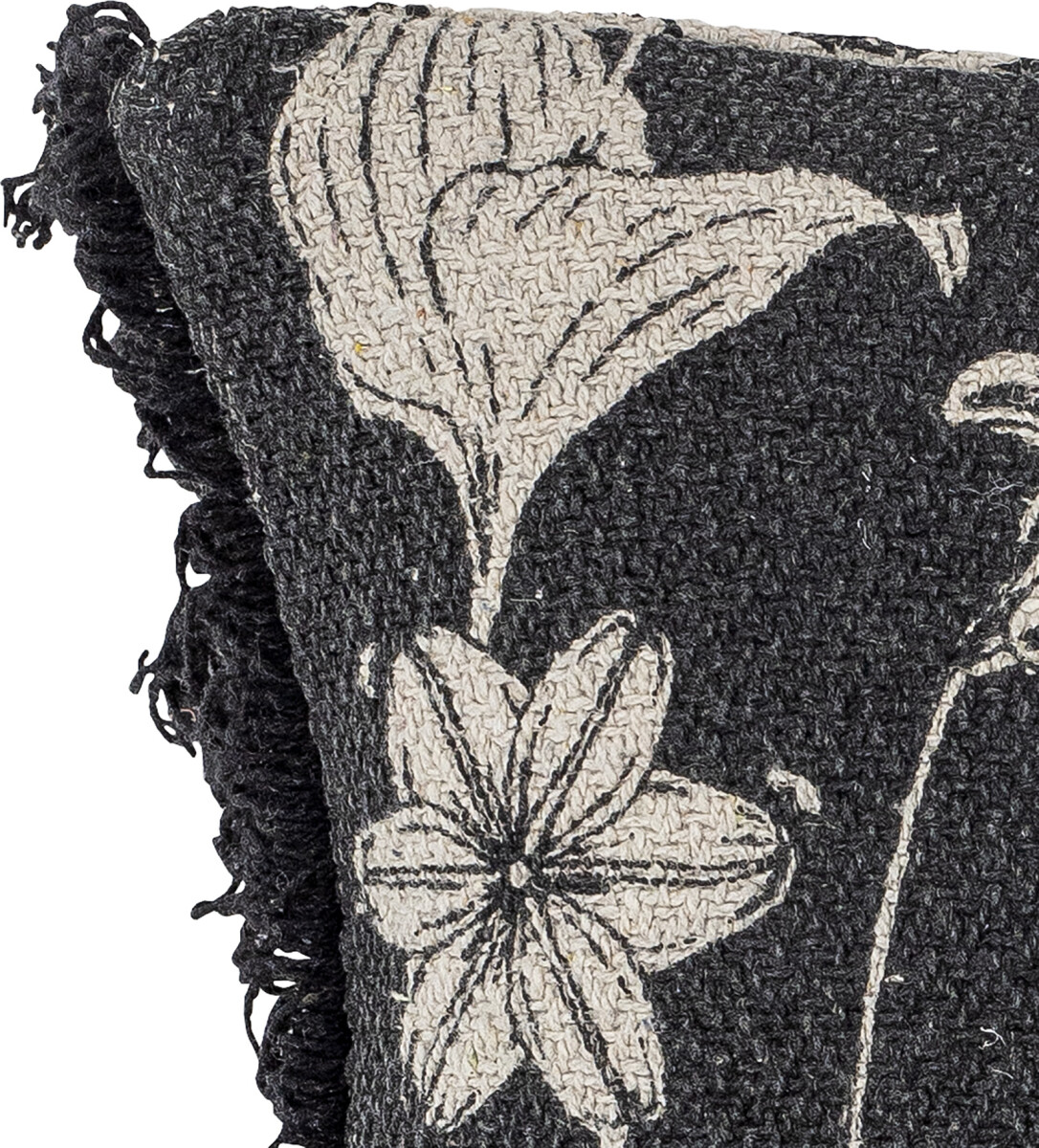 Bloomingville - Mali Pude - Sort - Genanvendt Bomuld - 50X50 Cm
