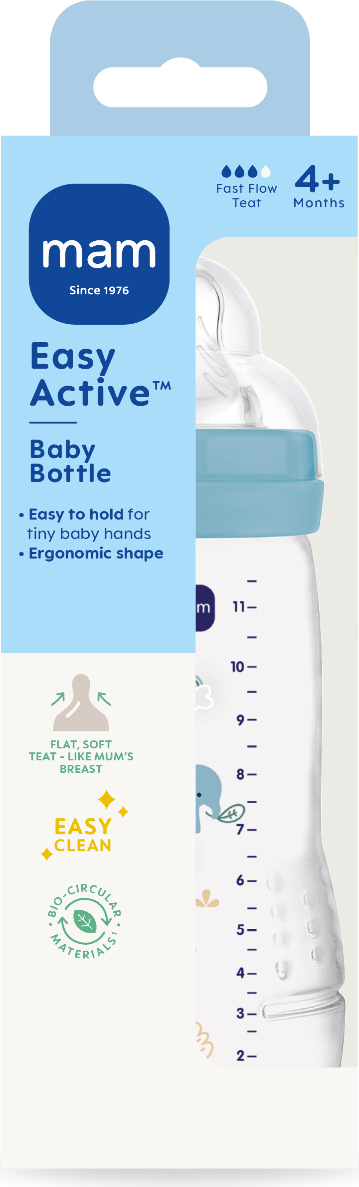 Mam - Easy Active Sutteflaske - Blue - 330Ml