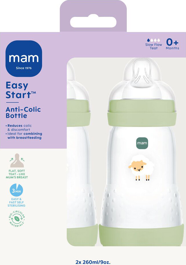 Mam - Easy Start Anti-Colic Sutteflaske - Grøn - 260 Ml