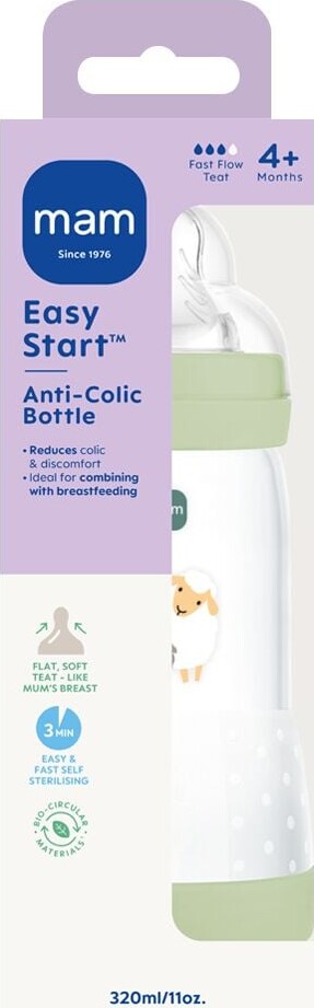 Mam - Easy Start Anti-Colic Sutteflaske - Grøn - 320 Ml