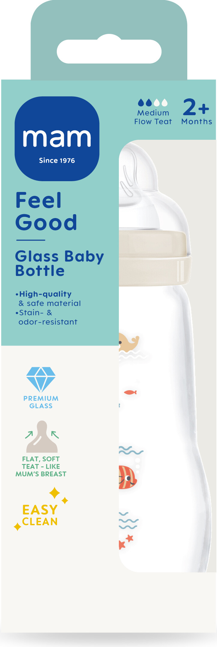 Mam - Feel Good Glas Sutteflaske - Neutral - 260 Ml