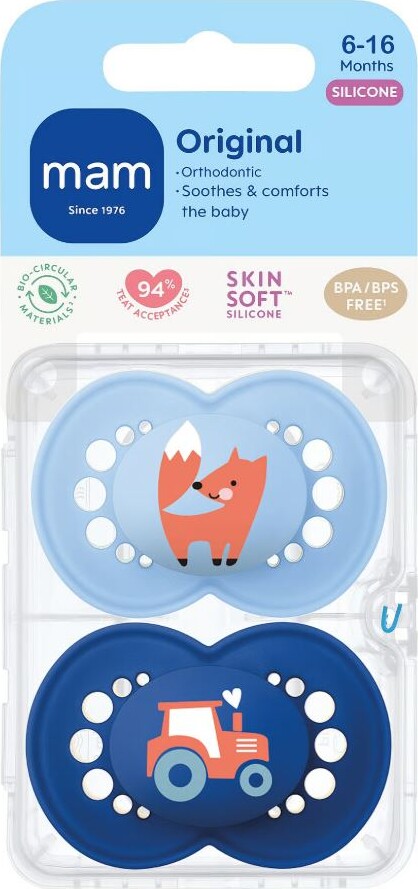 Mam - Original Silk 6-16M 2P Box V - Blue