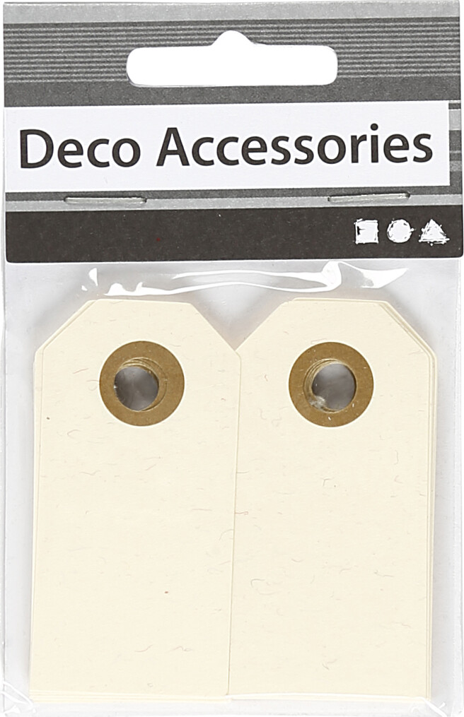 Manillamærker - Str 3X6 Cm - 250 G - Creme - 30 Stk