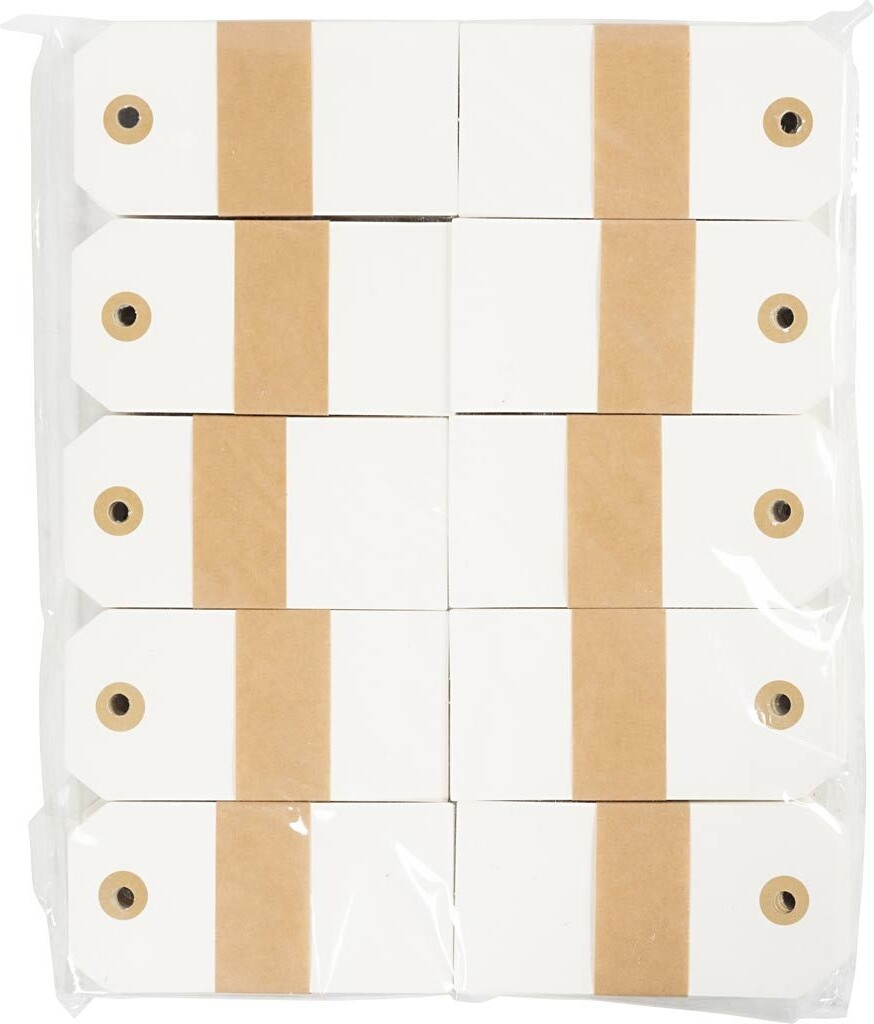 Manillamærker - Str 5X10 Cm - 250 G - Creme - 1000 Stk