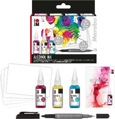 Marabu - Alcohol Ink Sæt - Blomster - 3X20 Ml