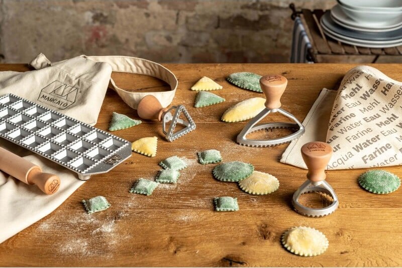 Calder Raviolatore Quadro 36 Posti Con Rullo – 31x31,5 Cm – Ravioli 3x3 Cm – Macchina Per Pasta Fatta In Casa