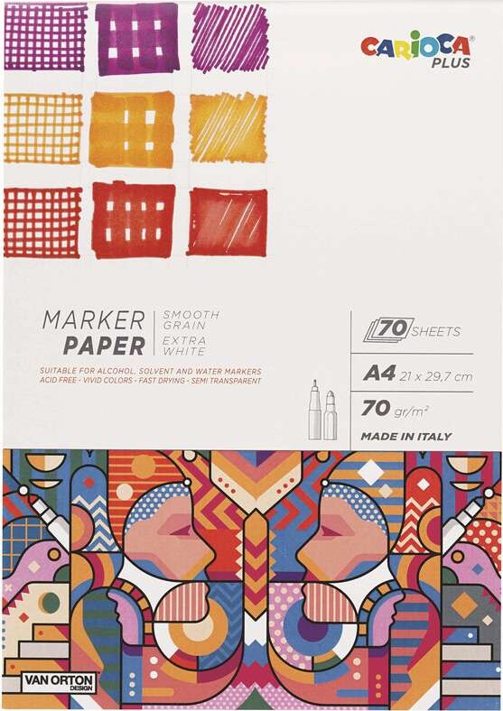 Tegneblok - A4 - Marker Paper - 70 Sider - Carioca Plus