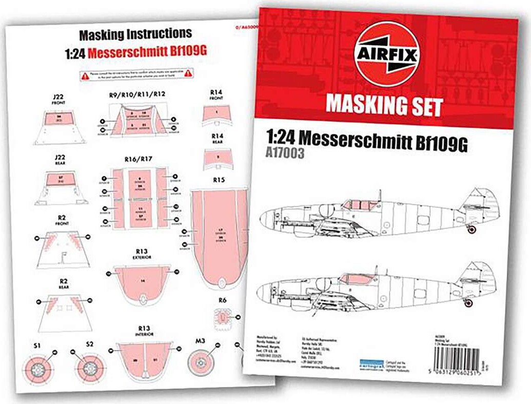 Airfix A65009 - Masking Set - Messerschmitt Bf109G - 1 24