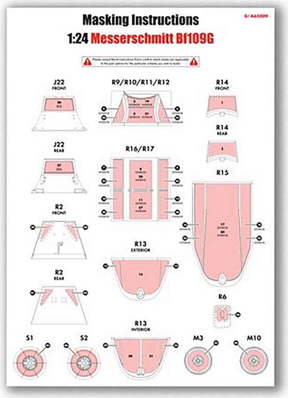 Airfix A65009 - Masking Set - Messerschmitt Bf109G - 1 24