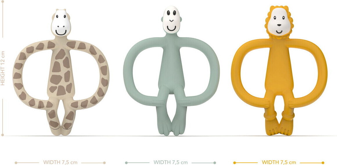 Matchstick Monkey - Animal Teether Gift Set - 3 Bideringe Dyr