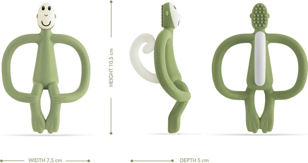 Matchstick Monkey - Teething Toy And Gel Applicator - Oliven