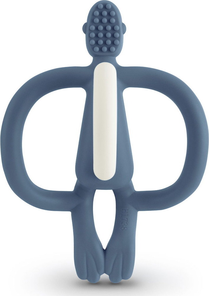Matchstick Monkey - Teething Toy And Gel Applicator - Airforce Blå