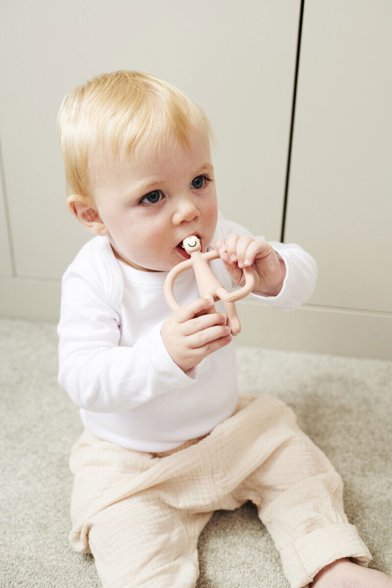 Matchstick Monkey - Teething Toy And Gel Applicator - Dusty Pink