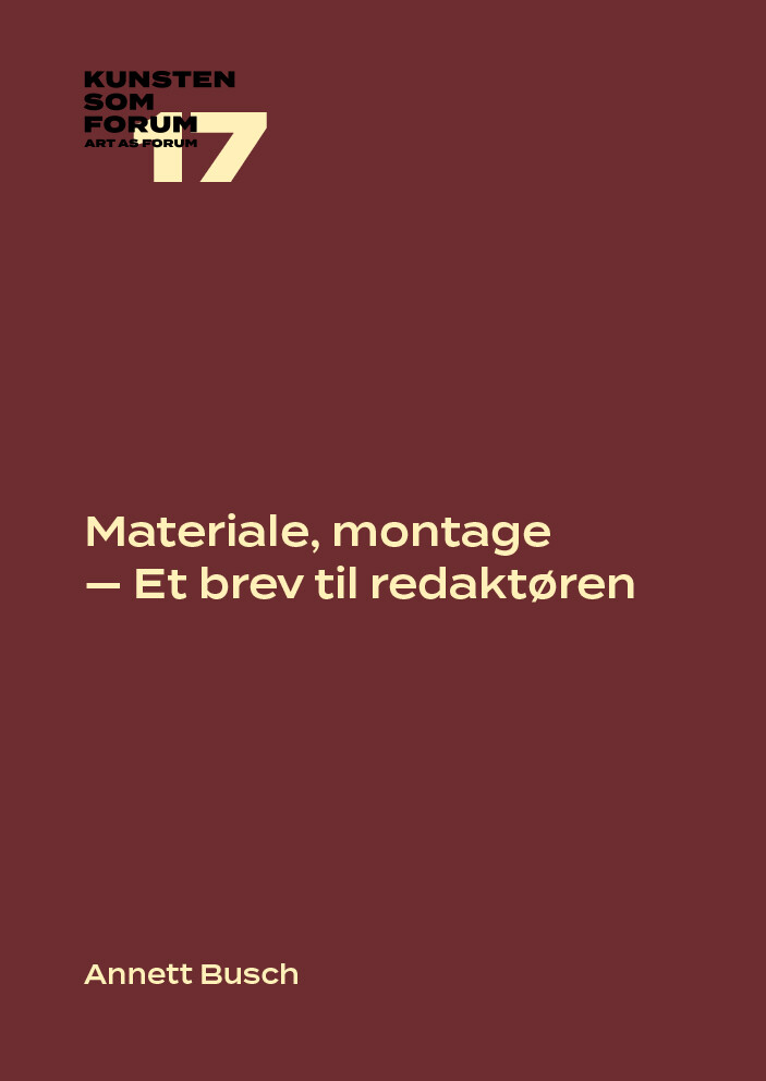 Materiale Montage - Et Brev Til Redaktøren