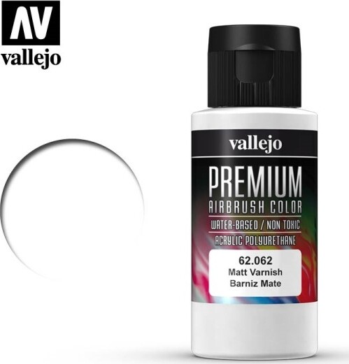 Vallejo - Premium Airbrush Matt Varnish 60 Ml - Mat Lak