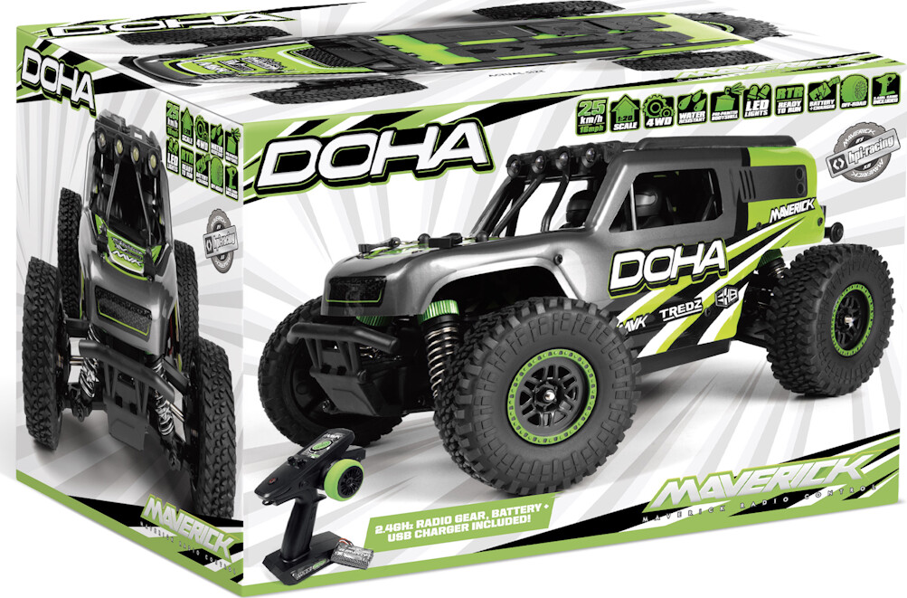 Maverick Doha 120 4Wd Electric Truck - Green - Mv150703 - Maverick Rc