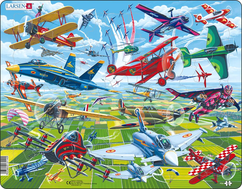 Puslespil Til Børn - Fly - 64 Brikker