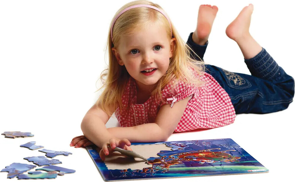 Larsen Puslespil - Julemanden I Nordlys - Maxi - 26 Brikker