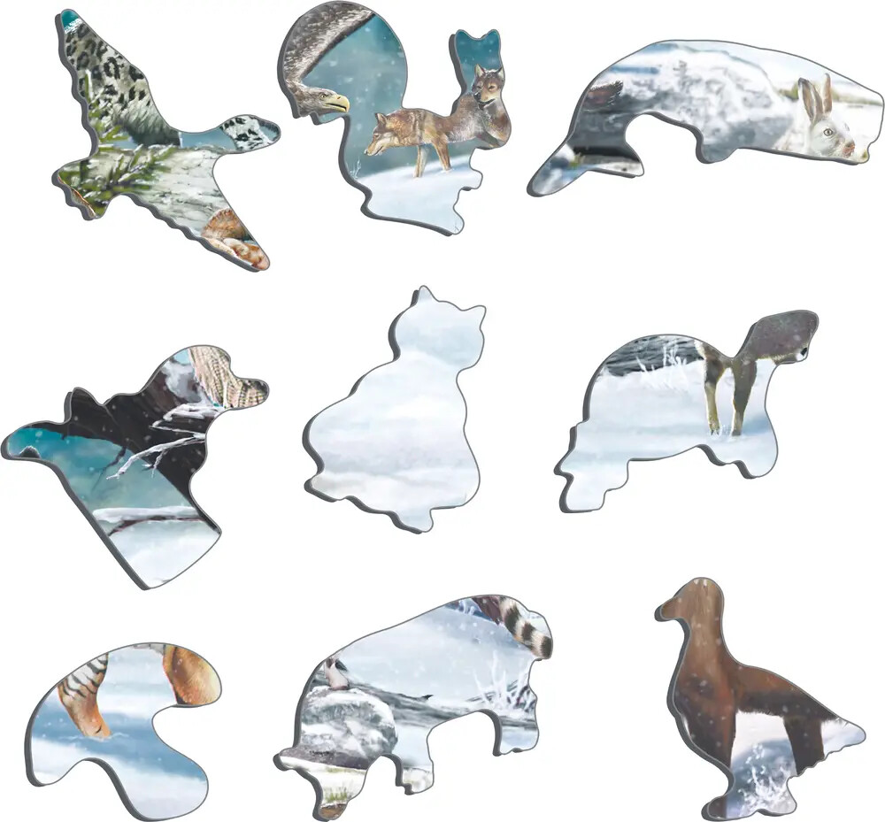 Larsen Puslespil - Vilde Dyr I Sne - Maxi - 66 Brikker