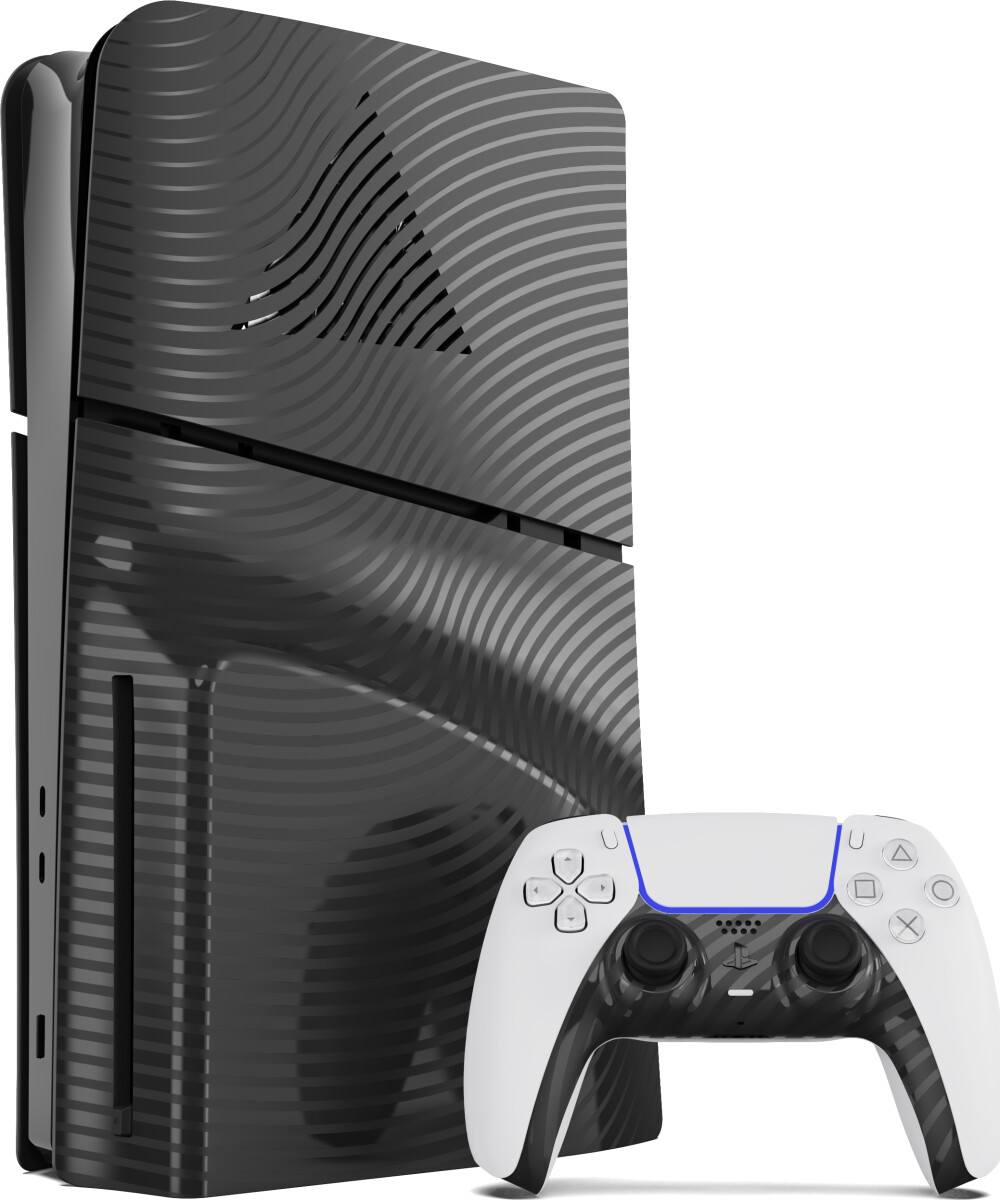 Maxx Tech Ps5 Slim Faceplates Controller Faceplates - Black Wave