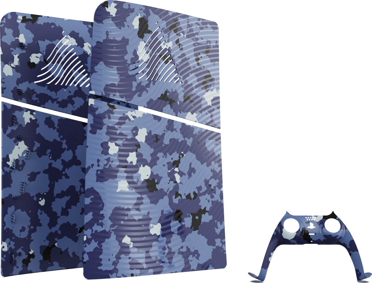 Maxx Tech Ps5 Slim Faceplates Controller Faceplates - Blue Wave Camo