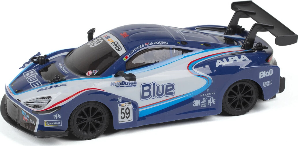 Mclaren 720S Gt3 Fjernstyret Bil - 1 24 - 2 4 Ghz - Blå Hvid