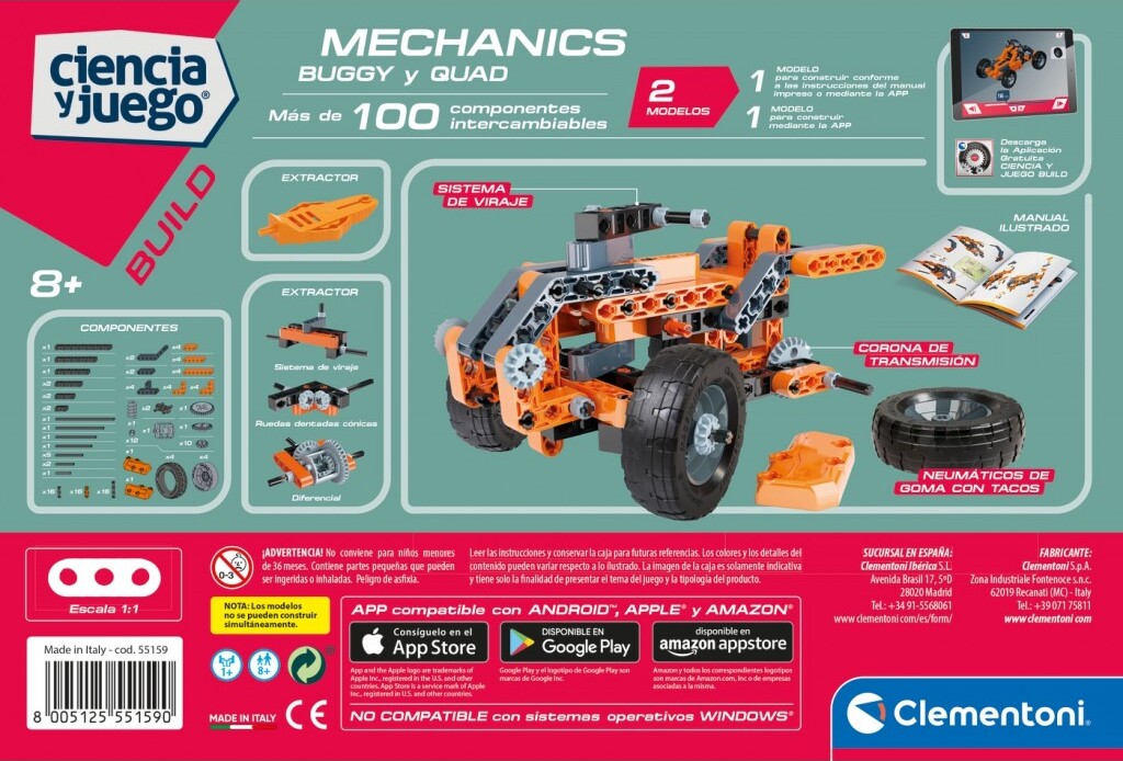 Clementoni - Science And Play Build - Mechanics - Buggy And Quad