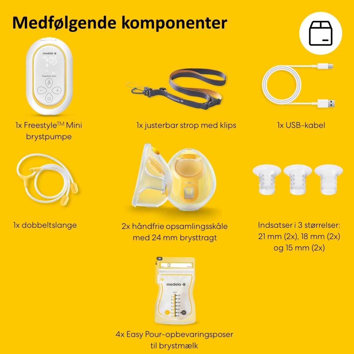 Medela - Freestyle Mini Hands-Free Elektrisk Dobbeltbrystpumpe