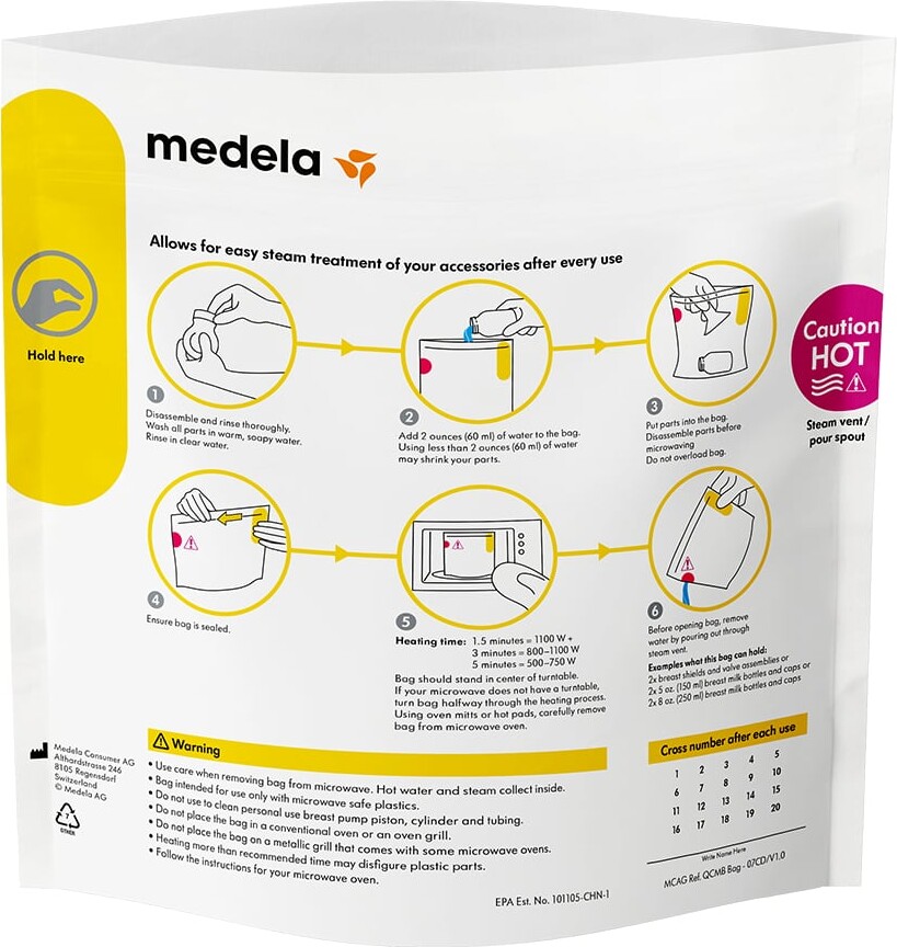 Medela - Quick Clean Dampsteriliseringspose - 5 Stk