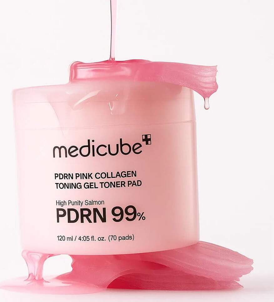 Medicube - Pdrn Pink Collagen Toning Gel Toner Pads - Pink - 70 Pcs