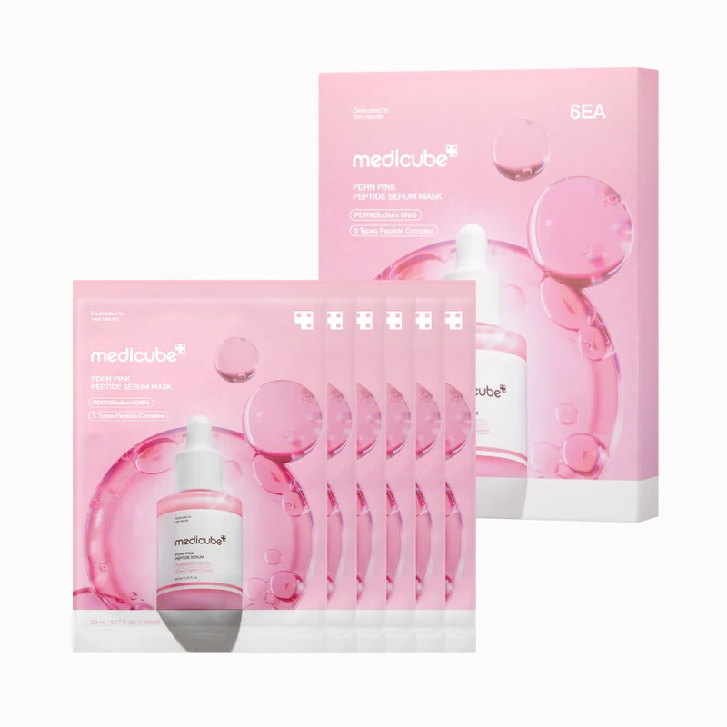 Medicube - Pdrn Pink Peptide Serum Mask - Pink - 6Pcs