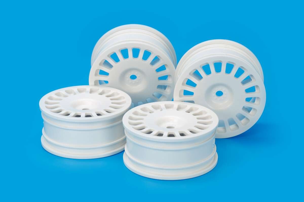 Medium-Narrow Rally Dish Wheels 24Mm 0 White - 54851 - Tamiya