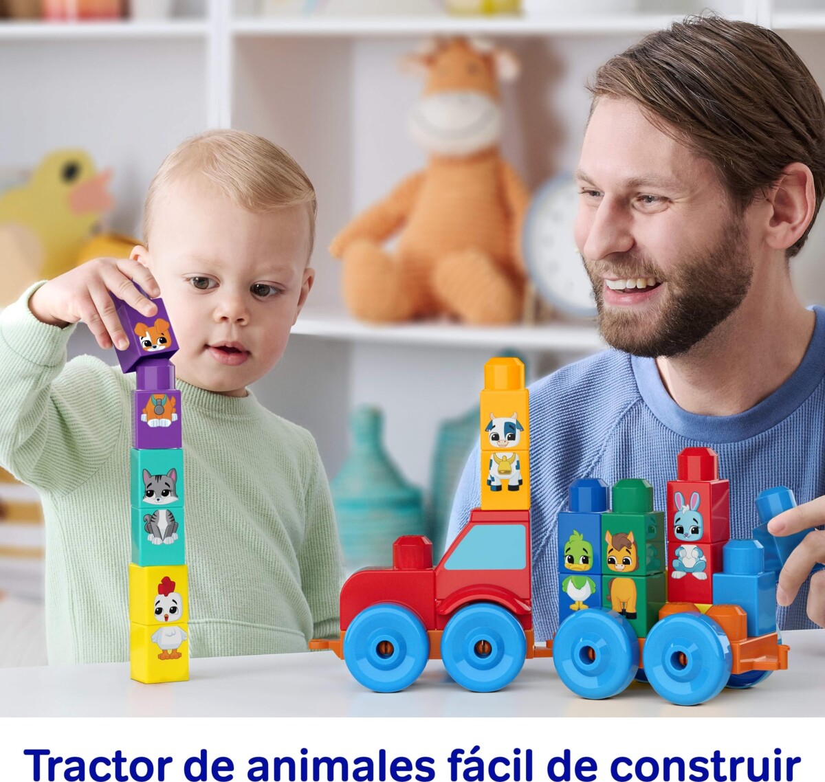Fisher-Price Mega Bloks - Build Match Animal Tractor - 30 Dele