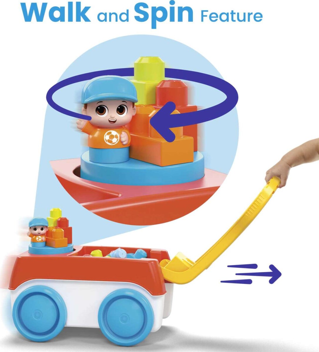Mega Bloks - Spinning Wagon - Vogn Med Byggeklodser