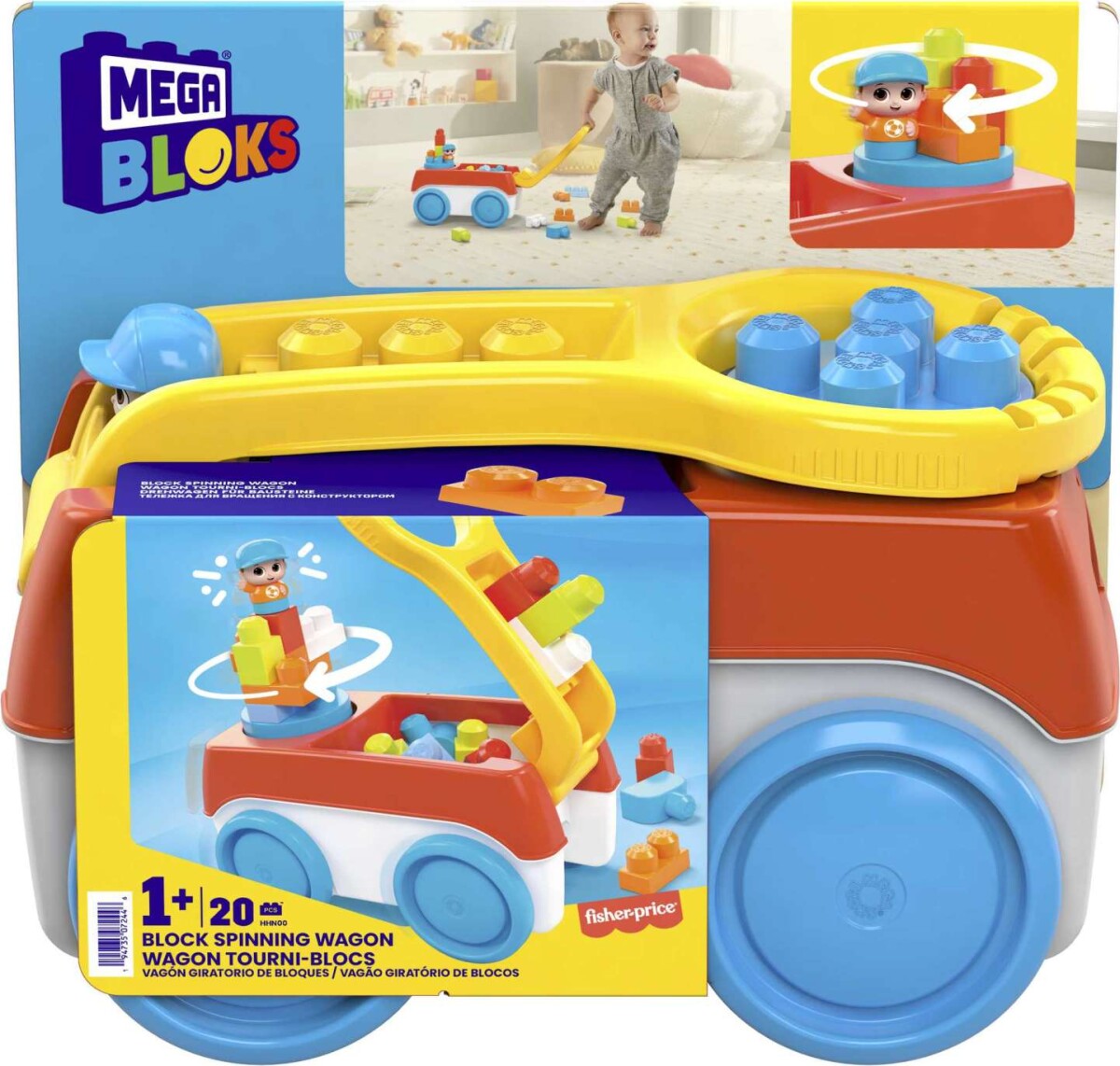 Mega Bloks - Spinning Wagon - Vogn Med Byggeklodser
