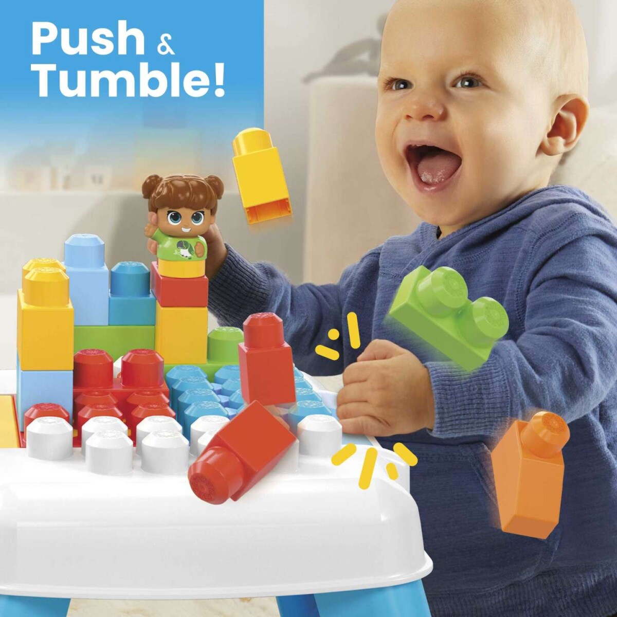 Mega Bloks - Build N Tumble - Bord Med Byggeklodser Til Børn