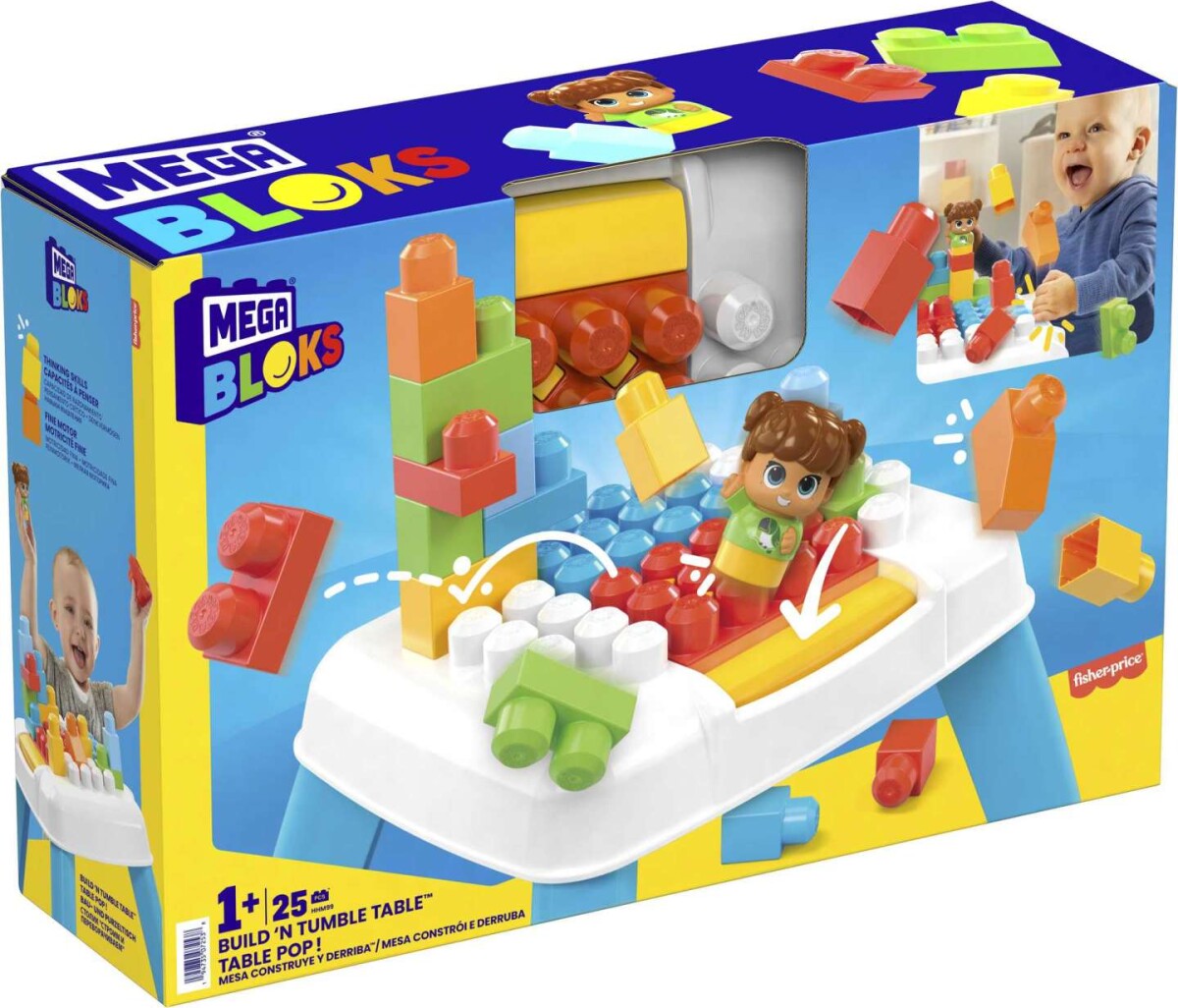 Mega Bloks - Build N Tumble - Bord Med Byggeklodser Til Børn