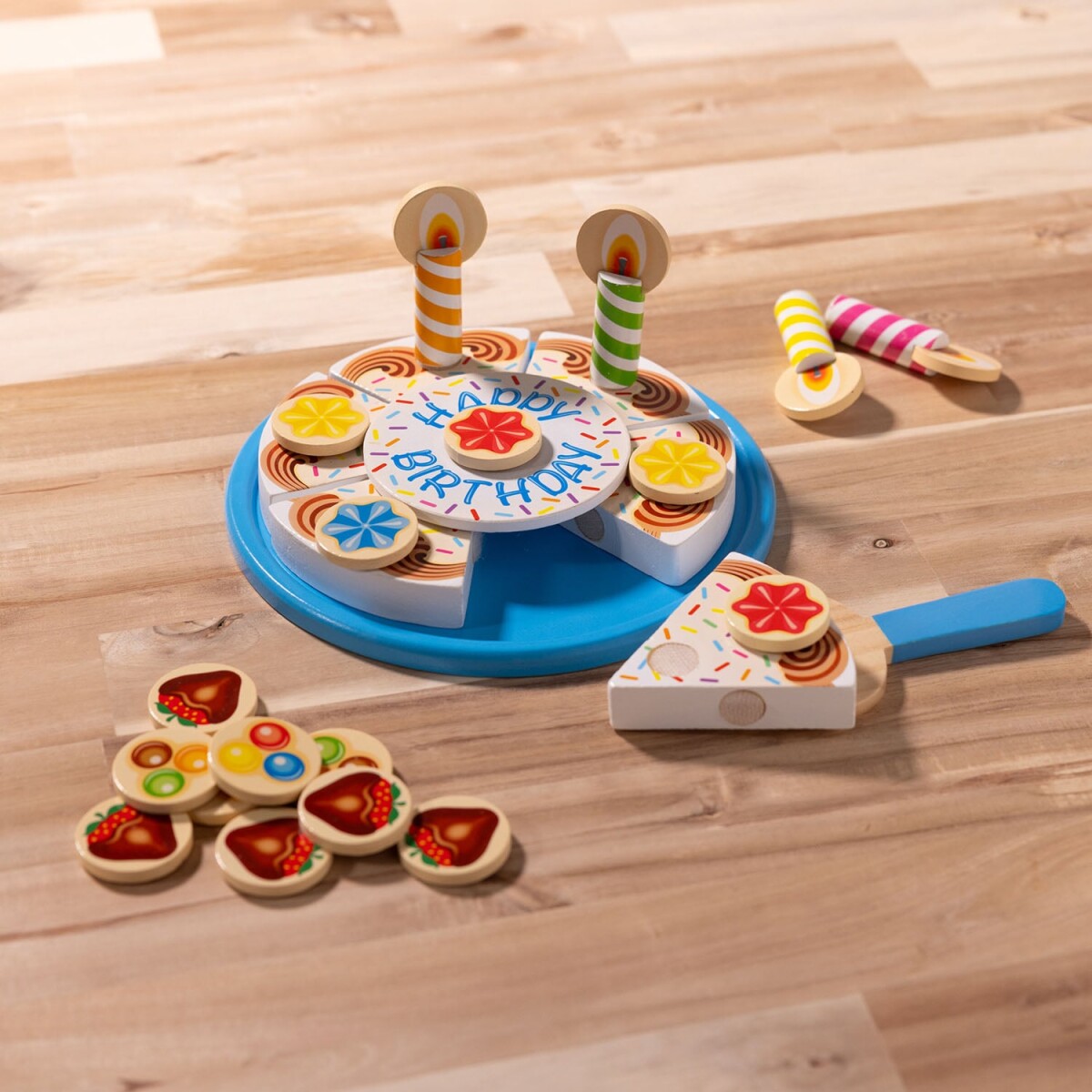 Melissa Doug - Wooden Birthday Cake - Legesæt I 34 Dele