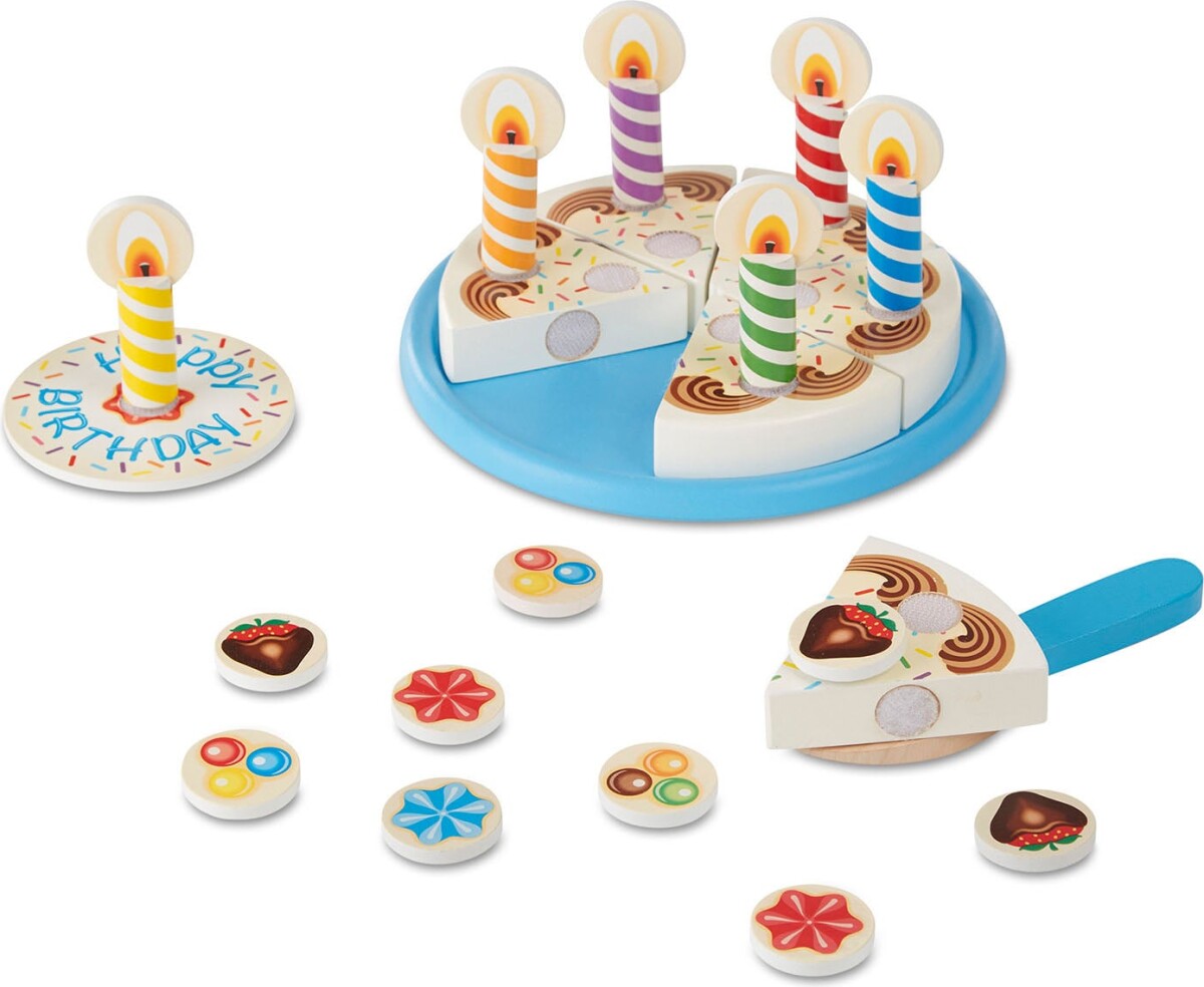 Melissa Doug - Wooden Birthday Cake - Legesæt I 34 Dele