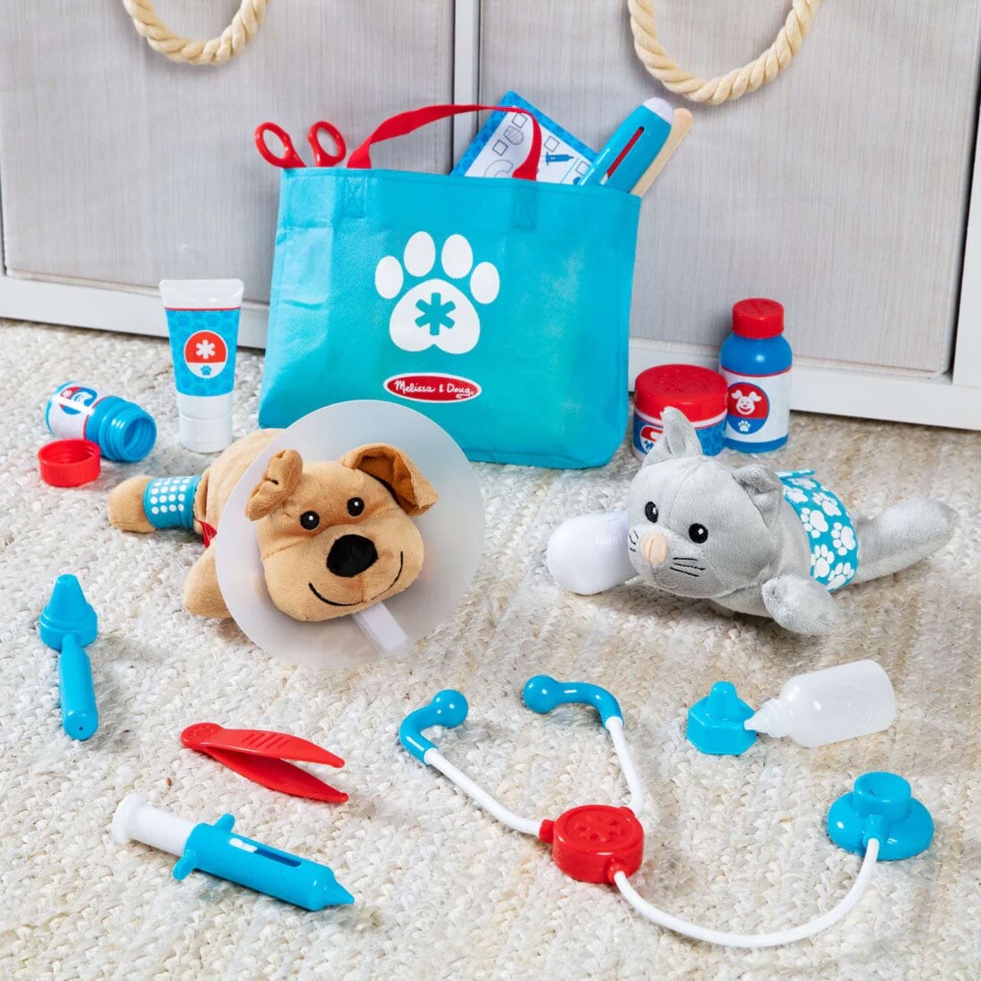 Melissa Doug - Pet Vet Playset - Dyrlægesæt Til Børn - 24 Dele