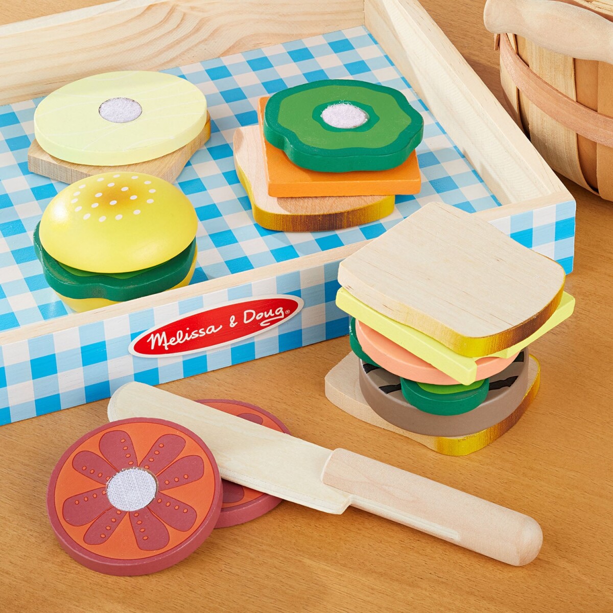 Melissa Doug - Sandwich Set - Legemad I Træ - 16 Ingredienser