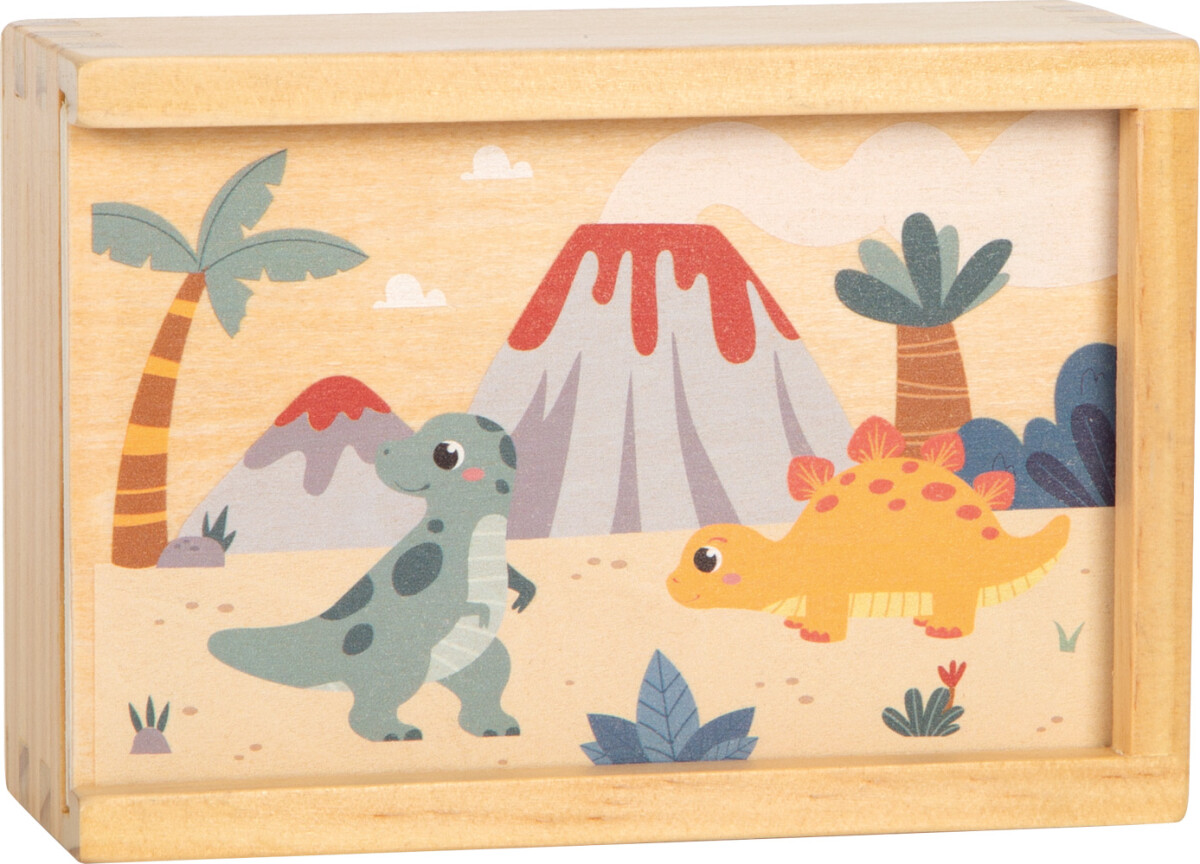 Small Foot - Memory Vendespil Til Børn - Dinosaur - 28 Brikker