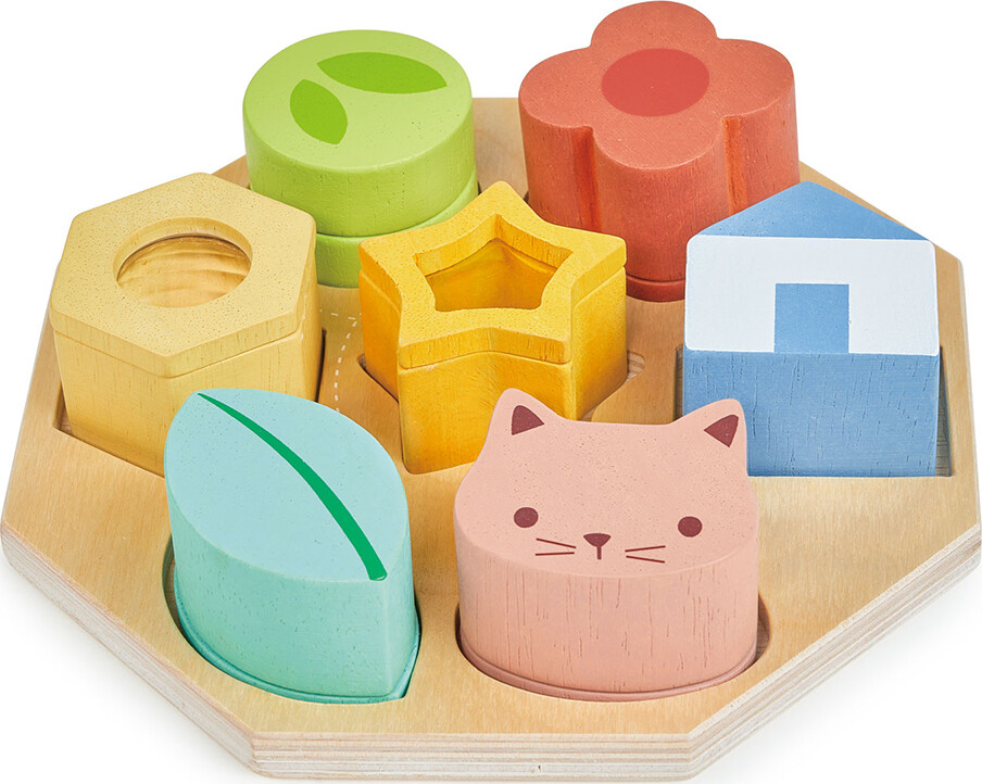 Mentari - Rammepuslespil Med 7 Sansebrikker - Træ