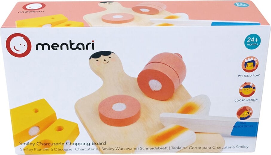 Legemad I Træ Med Velcro - Charcuteri Sæt - Mentari