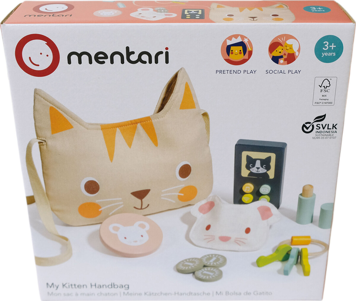 Mentari - Skuldertaske Med Indhold - Kat