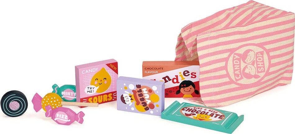 Legemad I Træ - Slikpose Med Slik - Mentari