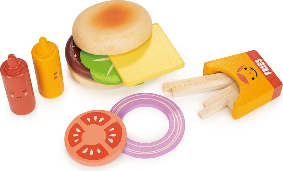 Legemad I Træ - Burger Sæt - Mentari