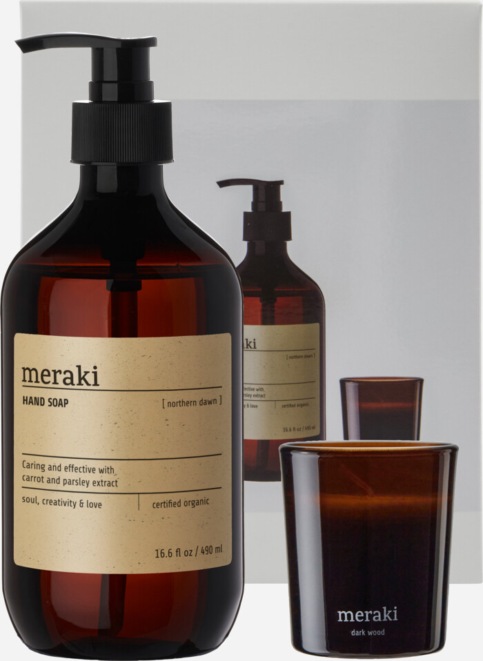 Meraki - Gift Box Northern Dawn Hand Soap Dark Wood Candle - 490 Ml60 G - L